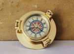 Bullaugen-Uhr mit Windrosenzifferblatt Ø: 14cm